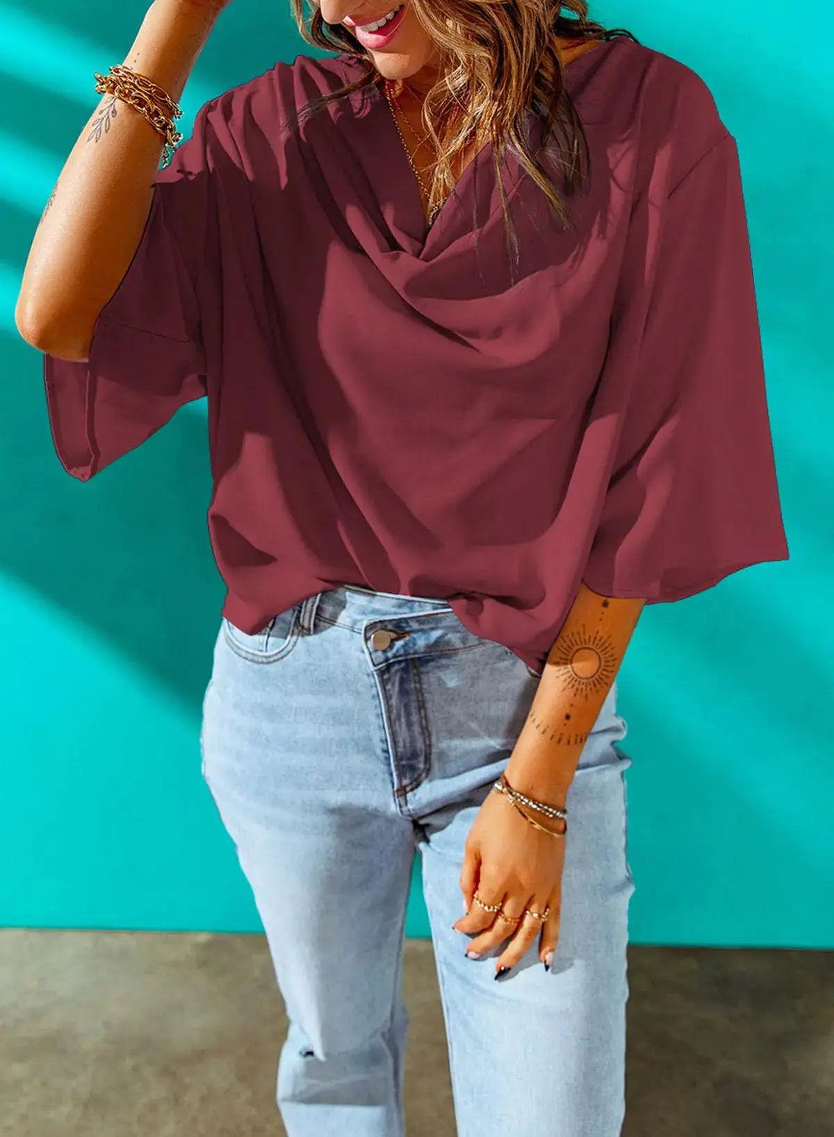 Dokotoo Womens Blouses and Tops Short Sleeve Chiffon Shirts and Tops Medium 9 a Red My Store