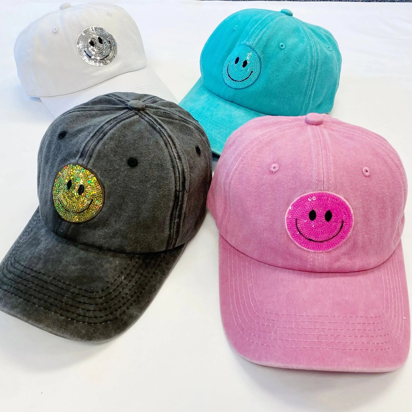 Sequin Patch Happy Ball Cap My Store