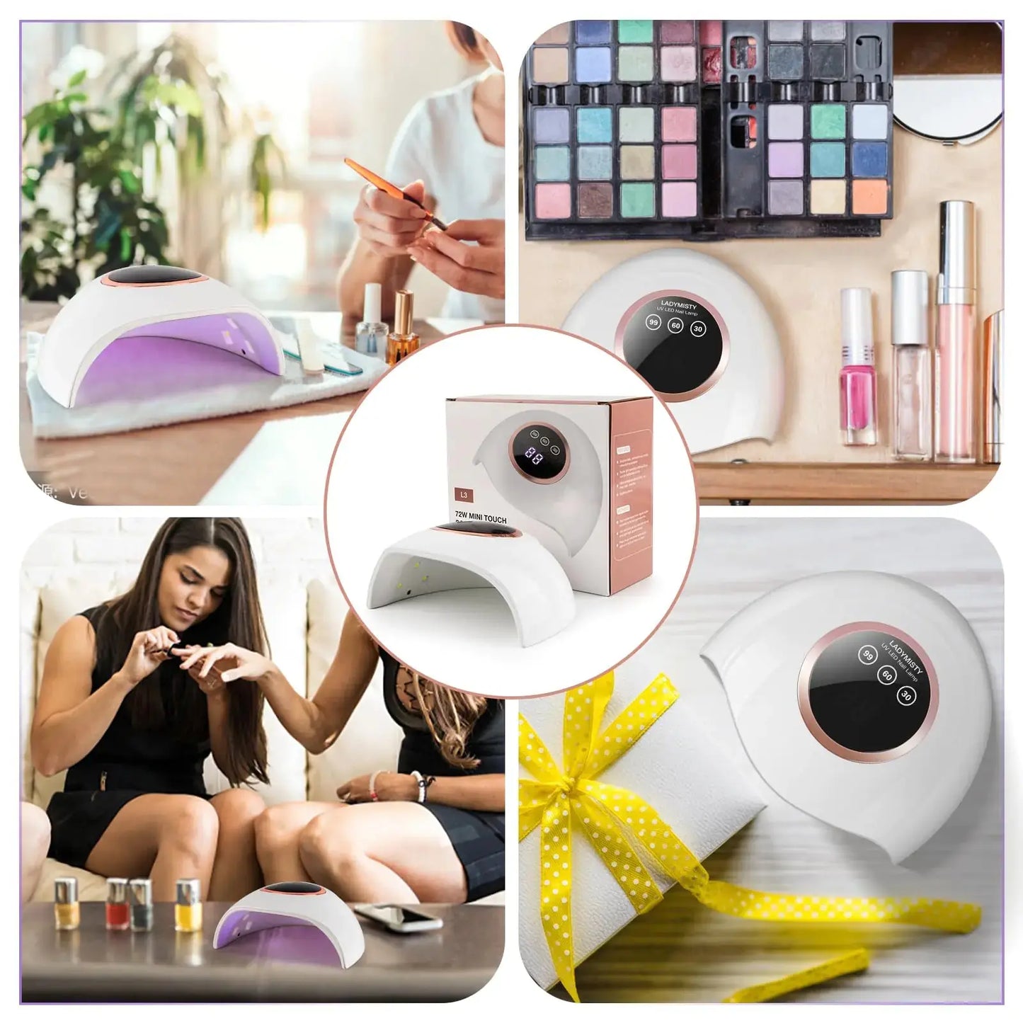 72W UV LED Nail Lamp Light Dryer for Nails Gel Polish with 18 Beads 3 Timer Setting & LCD Touch Display Screen, Auto Sensor, Professional Nails, White……… My Store