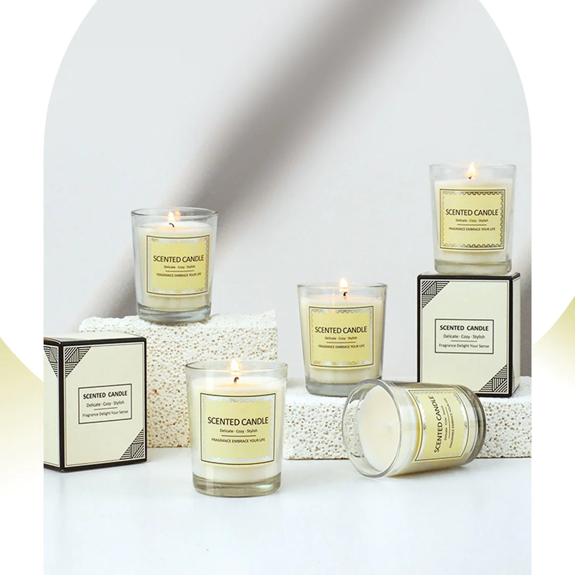 Small Glass Cup Aromatherapy Candle WEM Support (www.WEM.support)