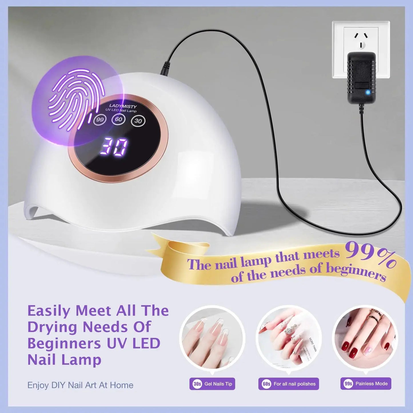 72W UV LED Nail Lamp Light Dryer for Nails Gel Polish with 18 Beads 3 Timer Setting & LCD Touch Display Screen, Auto Sensor, Professional Nails, White……… My Store