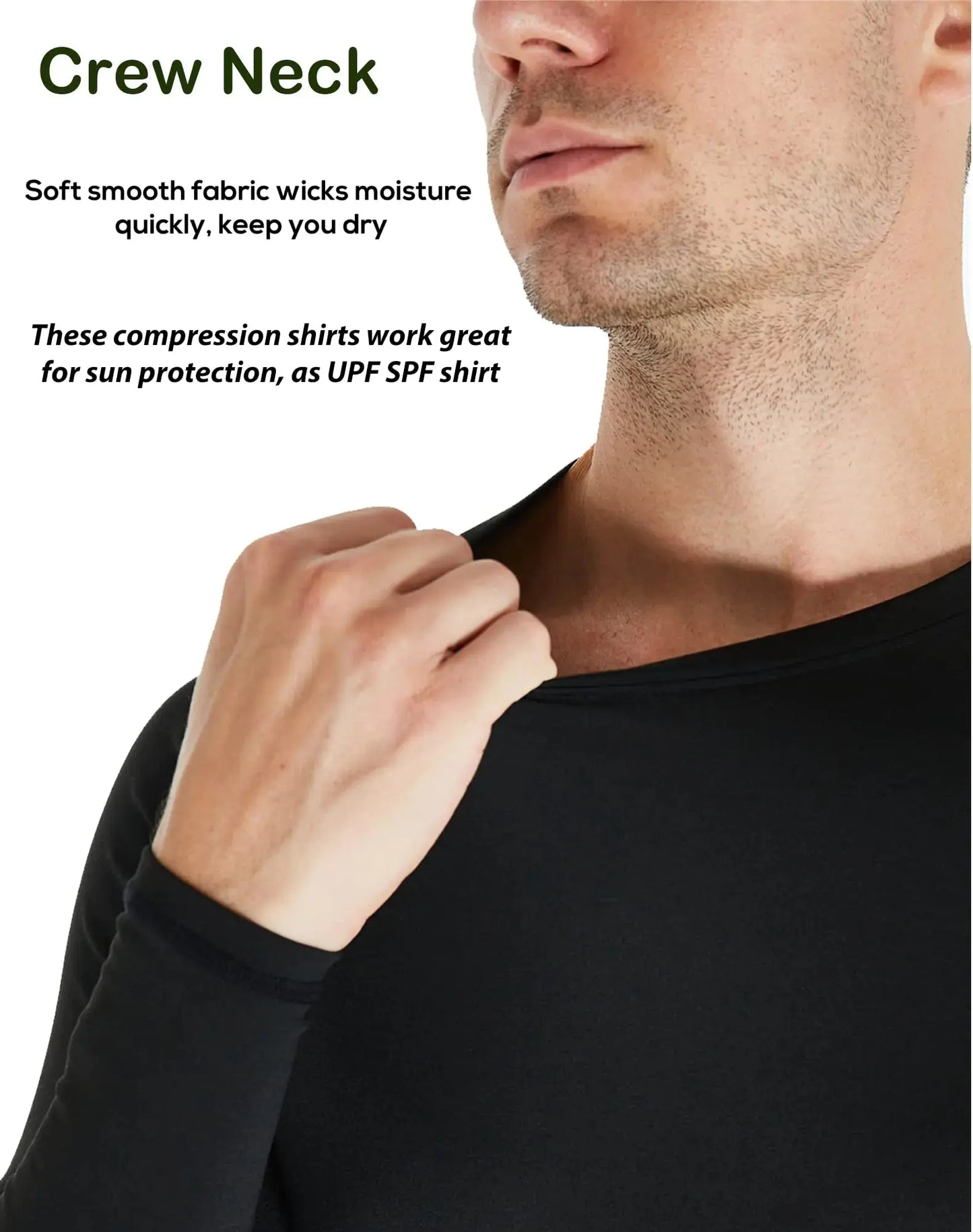 5 or 4 Pack Men's Compression Shirts Long Sleeve UPF SPF Rash Guard Workout Base Layer Undershirt Gear Small Black(g)/Black/White (5 Pack) My Store
