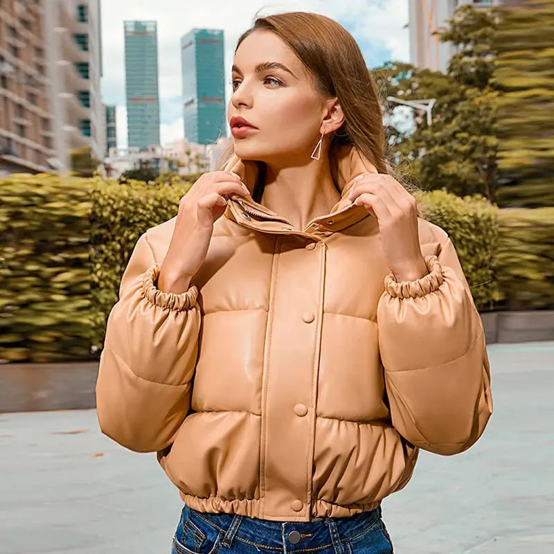 Women Winter Thick PU Leather Coats, Winter Women Leather Coats My Store