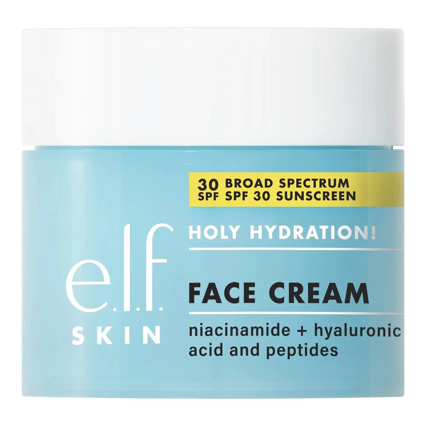 e.l.f. Holy Hydration! Face Cream, Broad Spectrum SPF 30 Sunscreen, Moisturizes & Softens Skin, Quick-Absorbing & Ultra-Hydrating, 1.8 Oz 1.8 Ounce (Pack of 1) My Store