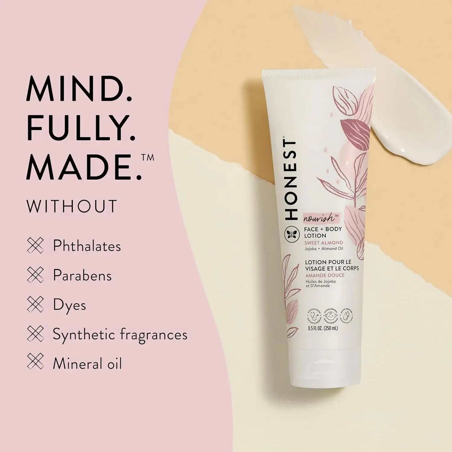 The Honest Company Hydrating Face + Body Lotion | Fast Absorbing, Naturally Derived, Hypoallergenic | Sweet Almond Nourish, 8.5 fl oz 8.5 Fl Oz (Pack of 1) My Store