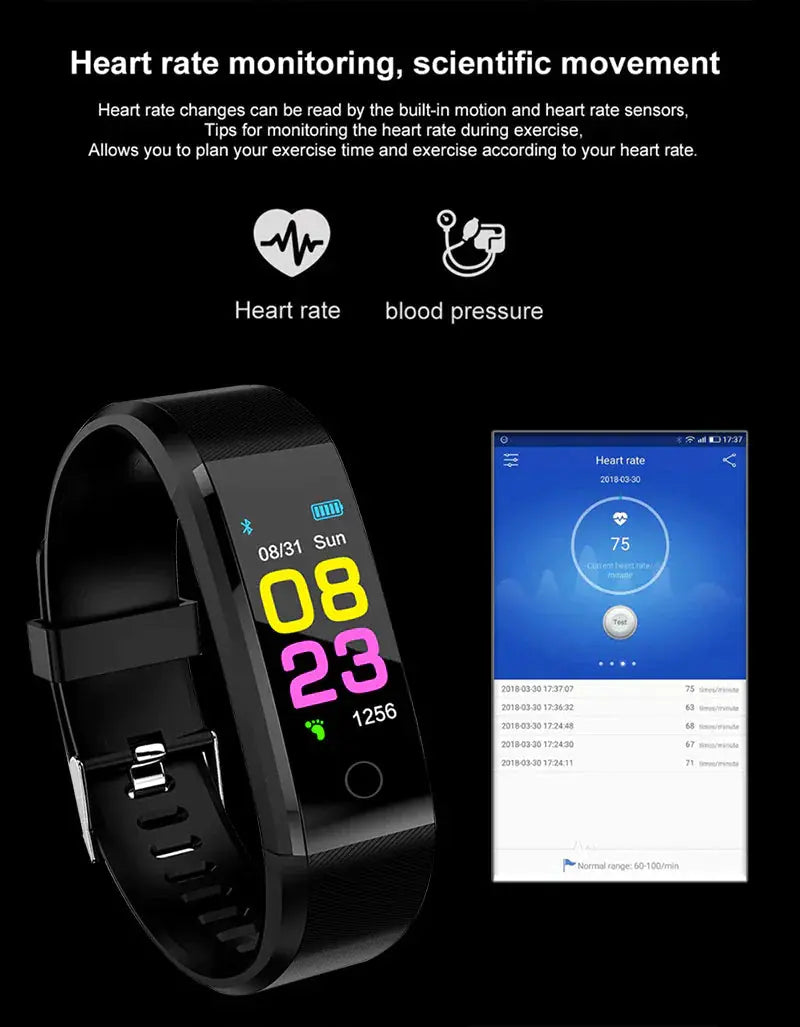 Fitness Smart Watch Activity Tracker Heart Rate For Women Men Oxygen BP Monitor, Fitness Tracker Heart Rate My Store