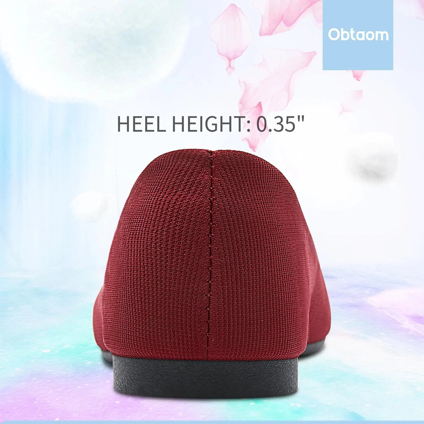 Obtaom Round Toe Women Flat Shoes Slip on Girls Dress Black Ballet Flats 5 Jujube My Store