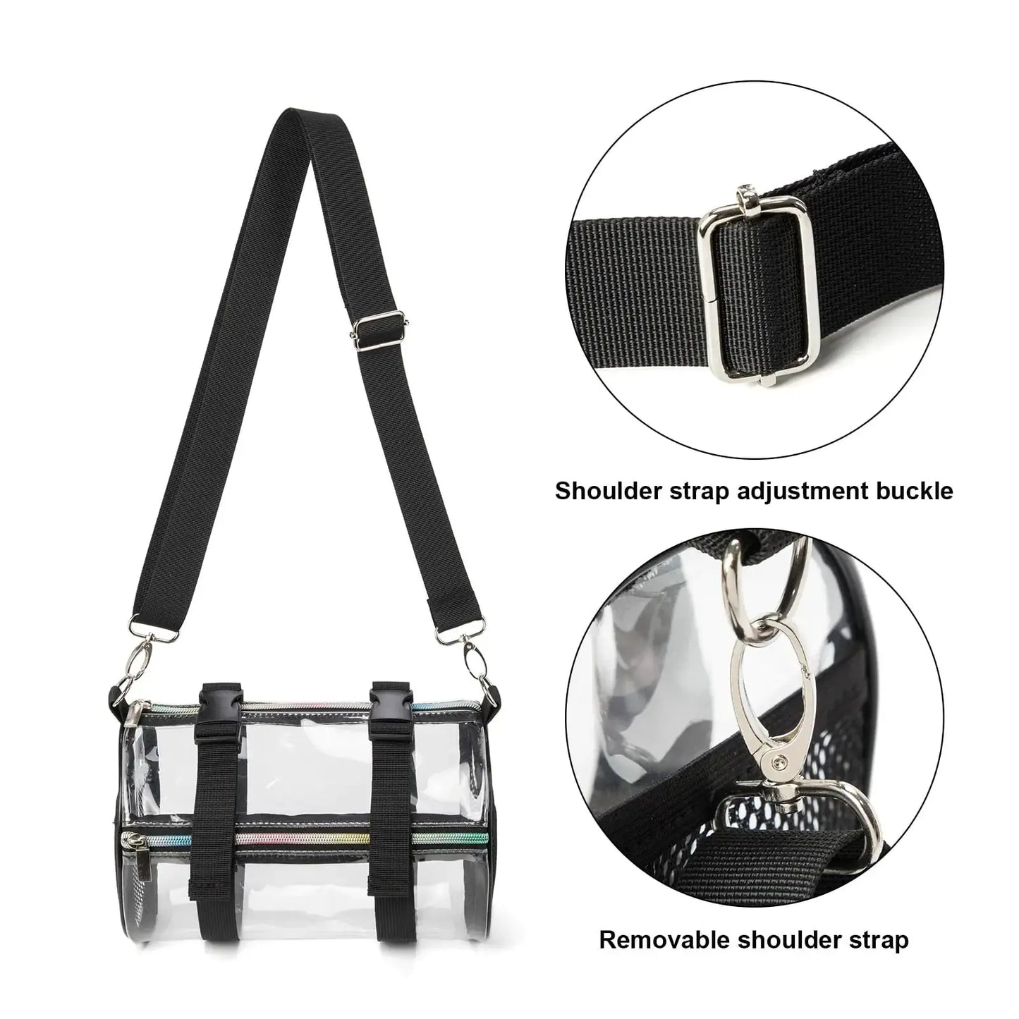 Clear Crossbody Purse Bag - Stadium Approved Concerts Bag Bucket Clear Bag 12"×12"×6" My Store