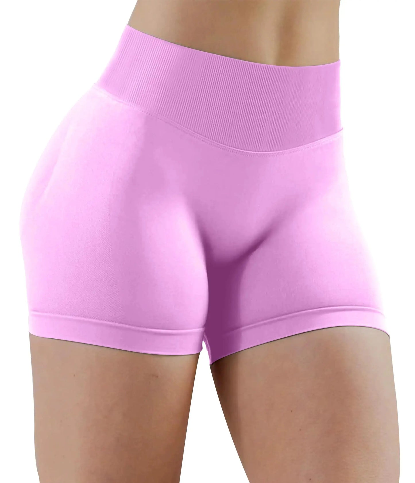 Unthewe Womens Workout Seamless Scrunch Butt Lifting Shorts High Waisted Tummy Control Gym Yoga Shorts #2 Baby Pink Small My Store