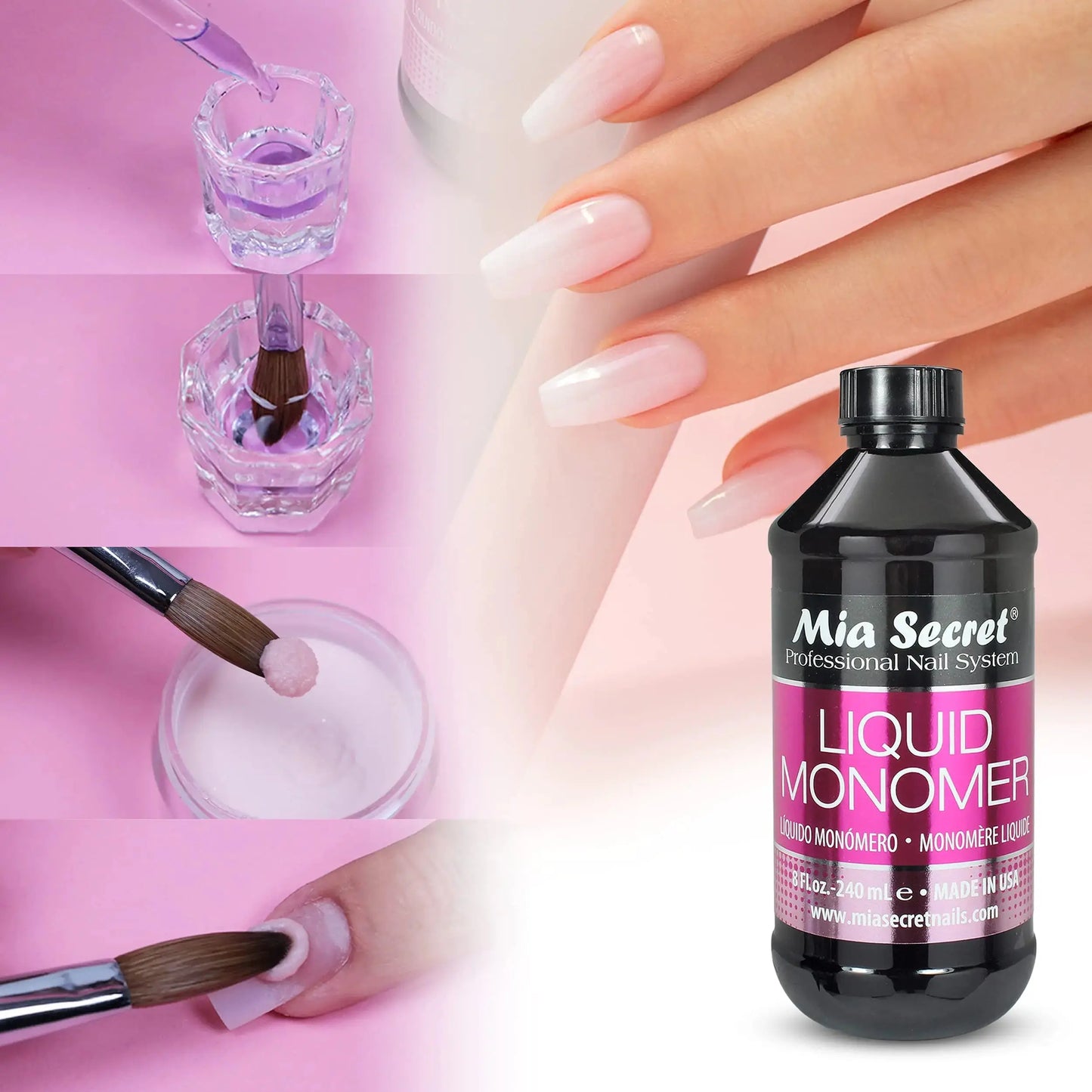 Mia Secret 8 oz / 240ml LIQUID MONOMER PROFESSIONAL ACRYLIC NAIL SYSTEM My Store
