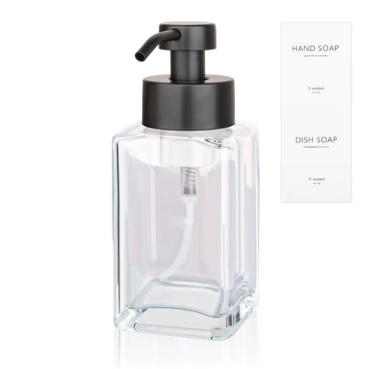 Elegant Foaming Soap Dispenser, 12oz Glass with Stainless Pump HejK.com Marketplace LLC