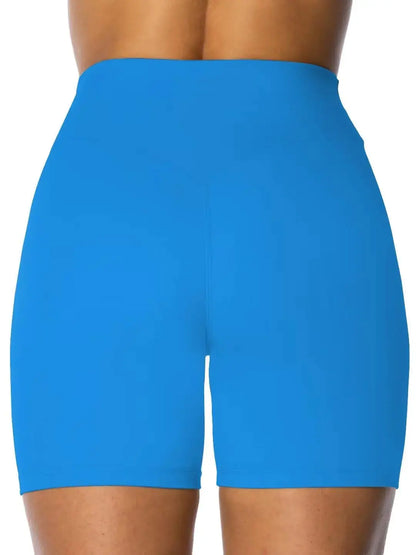 Sunzel Women's Hidden Butt Scrunch Shorts, High Waisted Biker Shorts, Gym Workout Yoga Running Shorts with Tummy Control 6" Inseam X-Small Classic Blue My Store