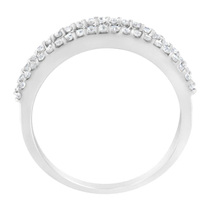 14KT White Gold 1/2 Cttw Diamond Modern Band Ring (H-I Color, SI2-I1 Clarity) WEM Support (www.WEM.support)