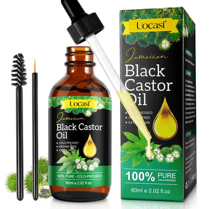 Jamaican Black Castor Oil - 100% Pure and Organic, Cold Pressed in Glass Bottles for Hair Growth, Eyebrow Nourishment, and Skin Hydration My Store