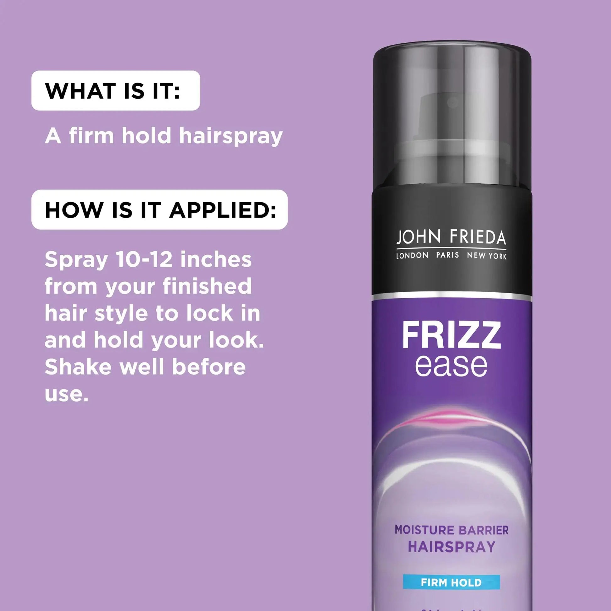 John Frieda Anti Frizz, Frizz Ease Firm Hold Hairspray, Anti-Humidity Spray for Hair, for 24-hour Hold, 12 Oz, Pack of 2 12 Ounce (Pack of 2) My Store