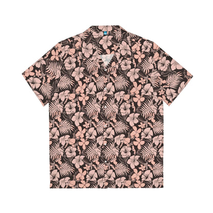 Men's Pink Floral Hawaiian Shirt WEM Support (www.WEM.support)