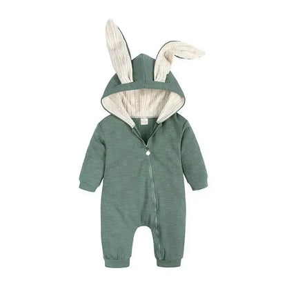 Rabbit Ear Hooded Baby Rompers these rompers are designed to keep your baby warm and stylish. The cute rabbit ear hood adds a fun and playful touch to the outfit, making it perfect for everyday wear or special occasions. Baby Rabbit Ear Rompers My Store