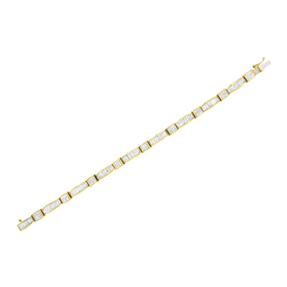 14K Yellow Gold Multi--Cut Diamond Box Square Link Bracelet(7.33 cttw,H-I Color,SI1-SI2 Clarity) WEM Support (www.WEM.support)