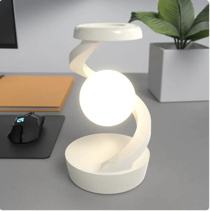 Rotating Moon Desk Lamp with Wireless Charging and Touch Sensor WEM Support (www.WEM.support)