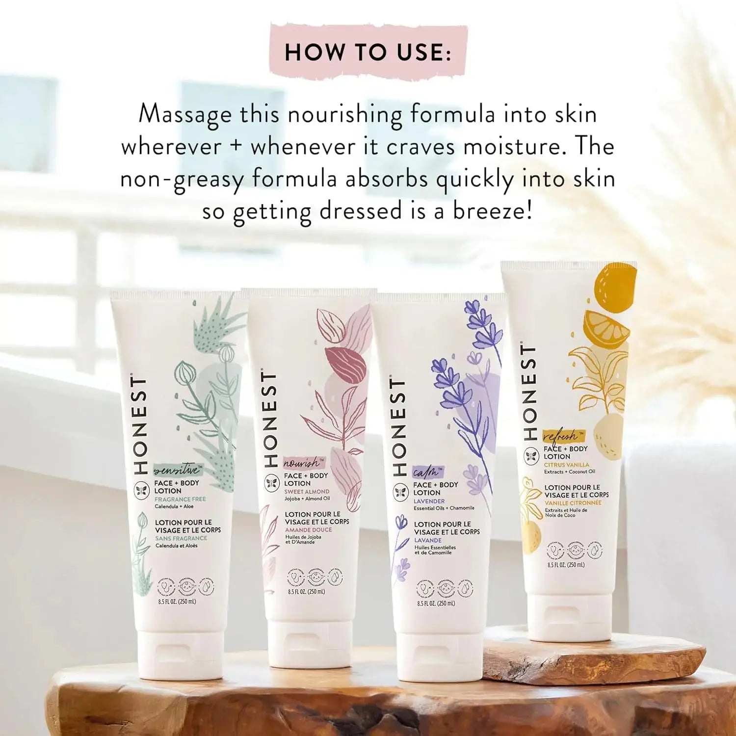 The Honest Company Hydrating Face + Body Lotion | Fast Absorbing, Naturally Derived, Hypoallergenic | Sweet Almond Nourish, 8.5 fl oz 8.5 Fl Oz (Pack of 1) My Store