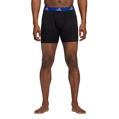 adidas Men's Athletic Fit Microfiber Boxer Brief Underwear (3 Pack) Medium Black/Team Royal Blue/Impact Yellow My Store