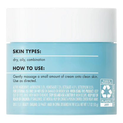 e.l.f. Holy Hydration! Face Cream, Broad Spectrum SPF 30 Sunscreen, Moisturizes & Softens Skin, Quick-Absorbing & Ultra-Hydrating, 1.8 Oz 1.8 Ounce (Pack of 1) My Store