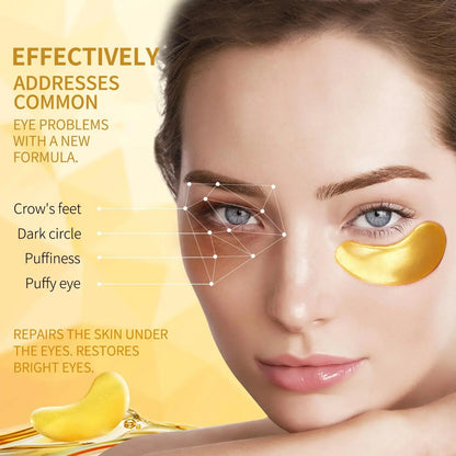 Tunbot Under Eye Patches - 60 Pieces - 24k Gold Eye Mask - Anti-Aging - Contains Collagen and Hyaluronic Acid - Removes Dark Circles, Puffiness and Wrinkles, Moisturizes - Home Beauty Chamomile My Store