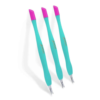 IVON 3pcs Cuticle Trimmer Pusher, Rubber Tip Soft on Nail Bed Green My Store