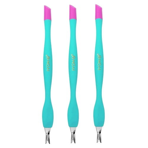 IVON 3pcs Cuticle Trimmer Pusher, Rubber Tip Soft on Nail Bed Green My Store