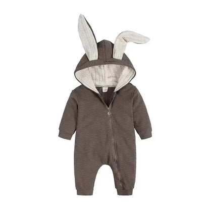 Rabbit Ear Hooded Baby Rompers these rompers are designed to keep your baby warm and stylish. The cute rabbit ear hood adds a fun and playful touch to the outfit, making it perfect for everyday wear or special occasions. Baby Rabbit Ear Rompers My Store