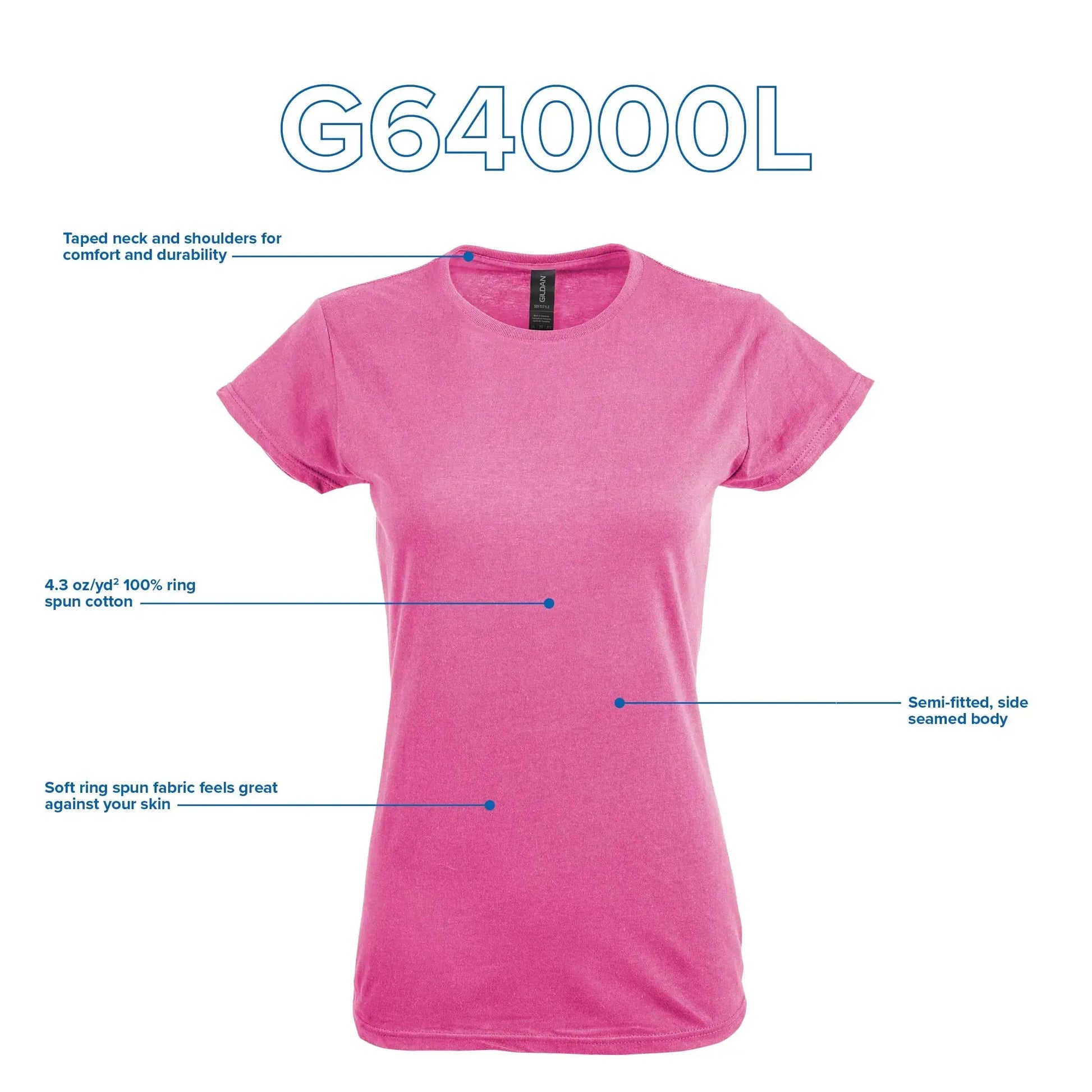 Gildan Women's Softstyle Cotton T-Shirt, Style G64000L, Multipack X-Large White (2-pack) My Store