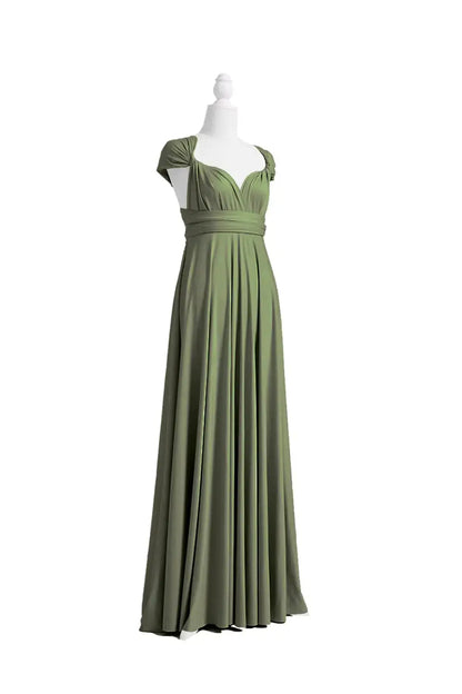 72styles Infinity Dress with Bandeau, Convertible Bridesmaid Dress, Long, Plus Size, Multi-Way Dress, Twist Wrap Dress One Size Plus Olive Green My Store