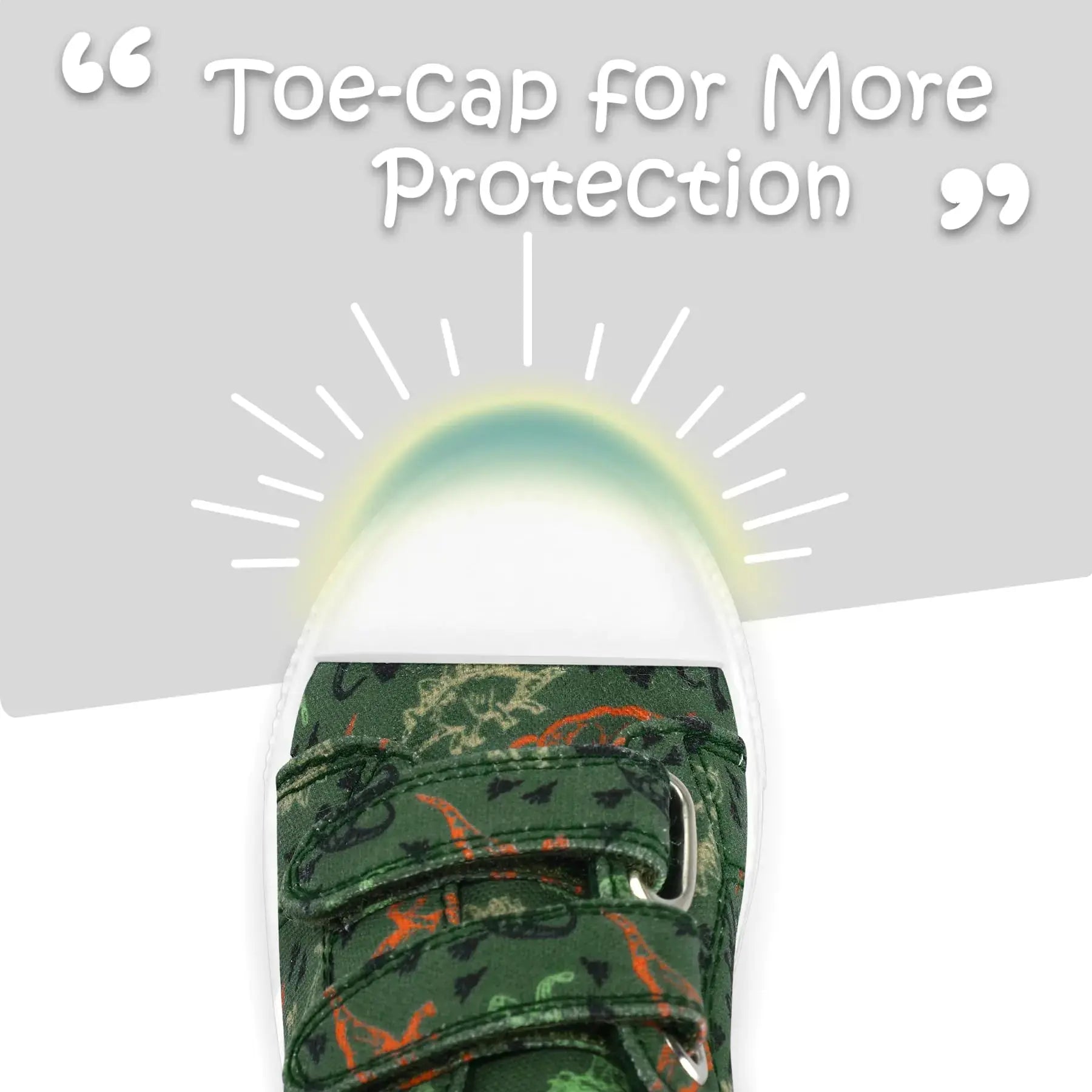 K KomForme Toddler Boys & Girls Shoes Kids Canvas Sneakers with Cartoon Dual Hook and Loops 6 Toddler Tyrannosaurus Dinosaur My Store