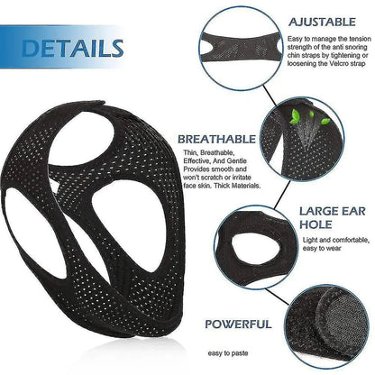 Anti Snoring Chin Strap Sleep Apnea Snore Stop Belt Snoreless Sleep Jaw Solution WEM Support (www.WEM.support)