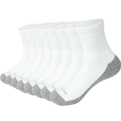 WANDER Men's Athletic Ankle Socks 3/8 Pairs Thick Cushion Running Socks for Men&Women Cotton Socks 6-9/9-12/12-15 12-15 8 Pair A1-white My Store