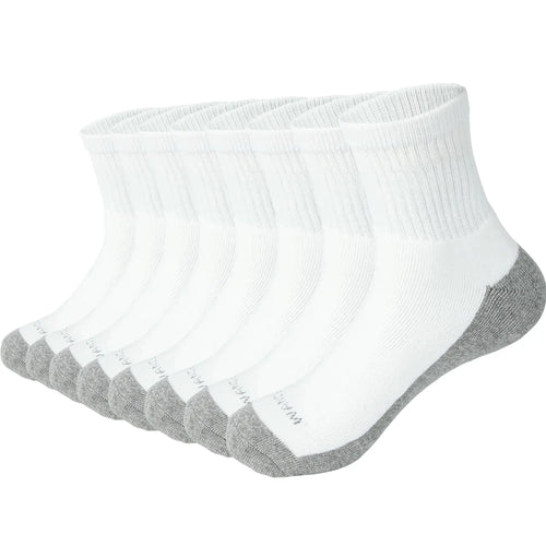 WANDER Men's Athletic Ankle Socks 3/8 Pairs Thick Cushion Running Socks for Men&Women Cotton Socks 6-9/9-12/12-15 12-15 8 Pair A1-white My Store