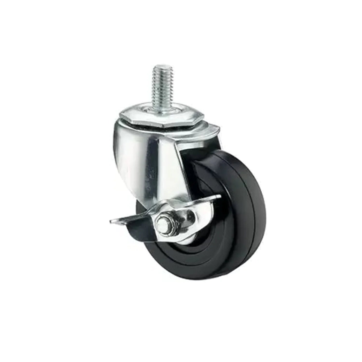 4x 3 Inch Rubber Casters Heavy Duty Safety Brake Wheels For Wire Shelving Rack WEM Support (www.WEM.support)