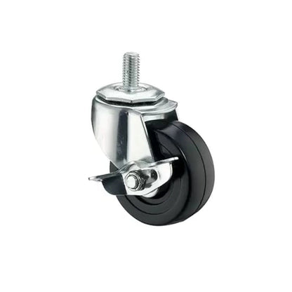 4x 3 Inch Rubber Casters Heavy Duty Safety Brake Wheels For Wire Shelving Rack WEM Support (www.WEM.support)
