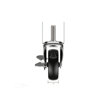 4x 3 Inch Rubber Casters Heavy Duty Safety Brake Wheels For Wire Shelving Rack WEM Support (www.WEM.support)