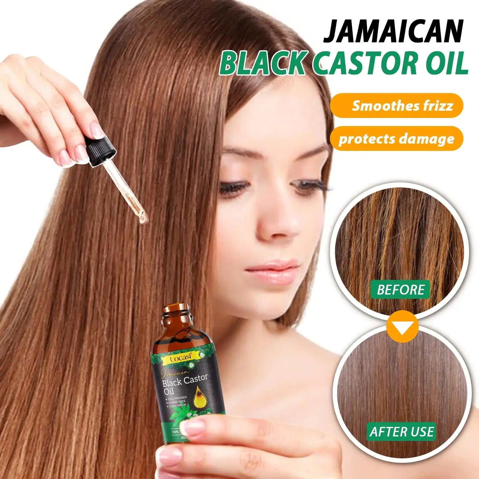 Jamaican Black Castor Oil - 100% Pure and Organic, Cold Pressed in Glass Bottles for Hair Growth, Eyebrow Nourishment, and Skin Hydration My Store