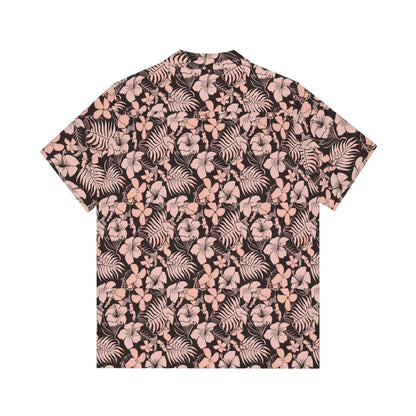 Men's Pink Floral Hawaiian Shirt WEM Support (www.WEM.support)