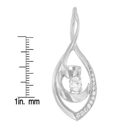 10K White Gold 1/4 Cttw Brilliant-Cut Round Diamond Spiral Link 18" Pendant Necklace (I-J Color, I2-I3 Clarity) WEM Support (www.WEM.support)