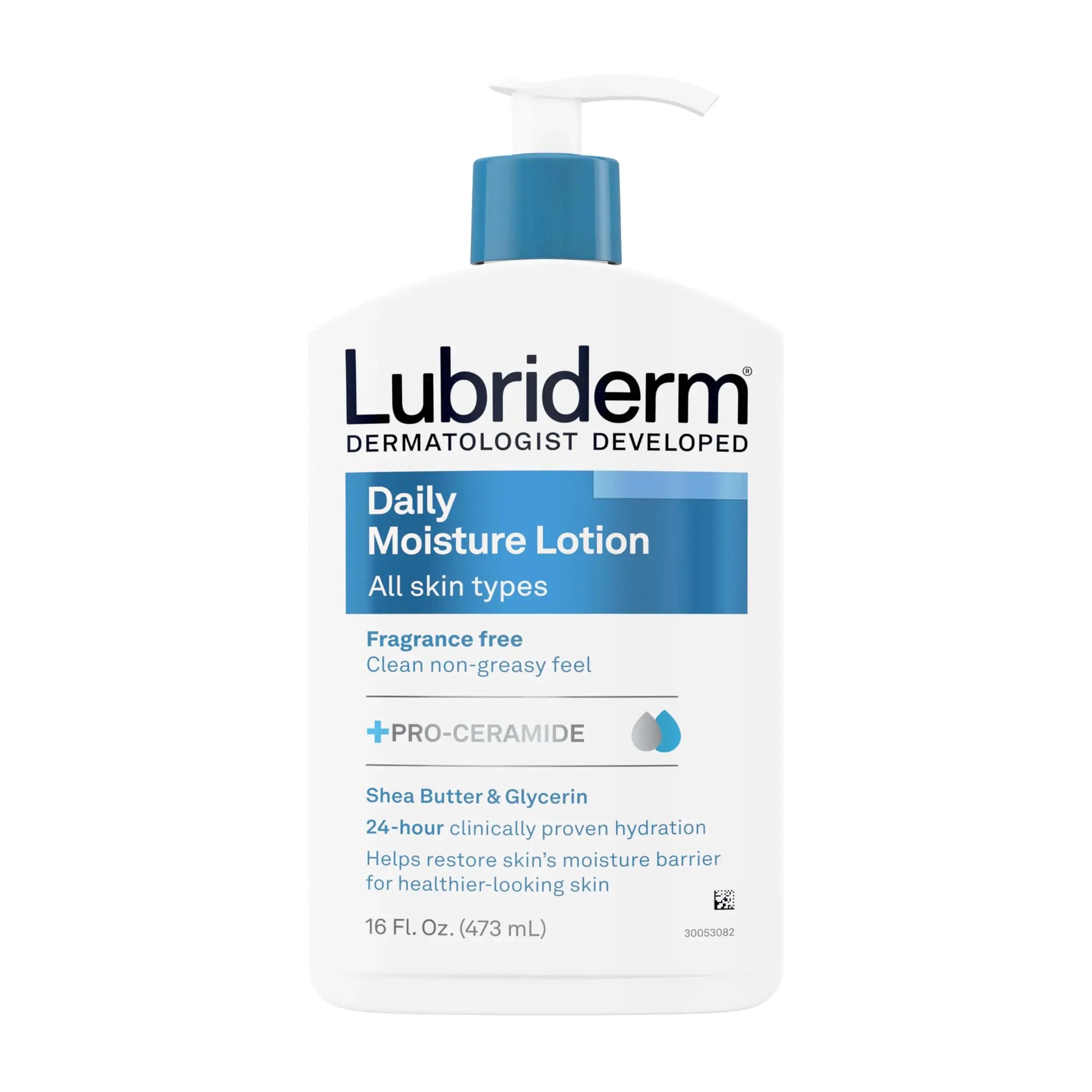Lubriderm Fragrance Free Daily Moisture Lotion + Pro-Ceramide, Shea Butter & Glycerin, Face, Hand & Body Lotion for Sensitive Skin, Hydrating Lotion for Healthier-Looking Skin, 16 fl. oz My Store
