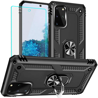 Yiakeng for Samsung Galaxy S20 FE Case, Galaxy S20 FE 5G case with HD Screen Protector, Military Grade Protective Cases with Ring for Samsung Galaxy S20 FE 5G (Red)