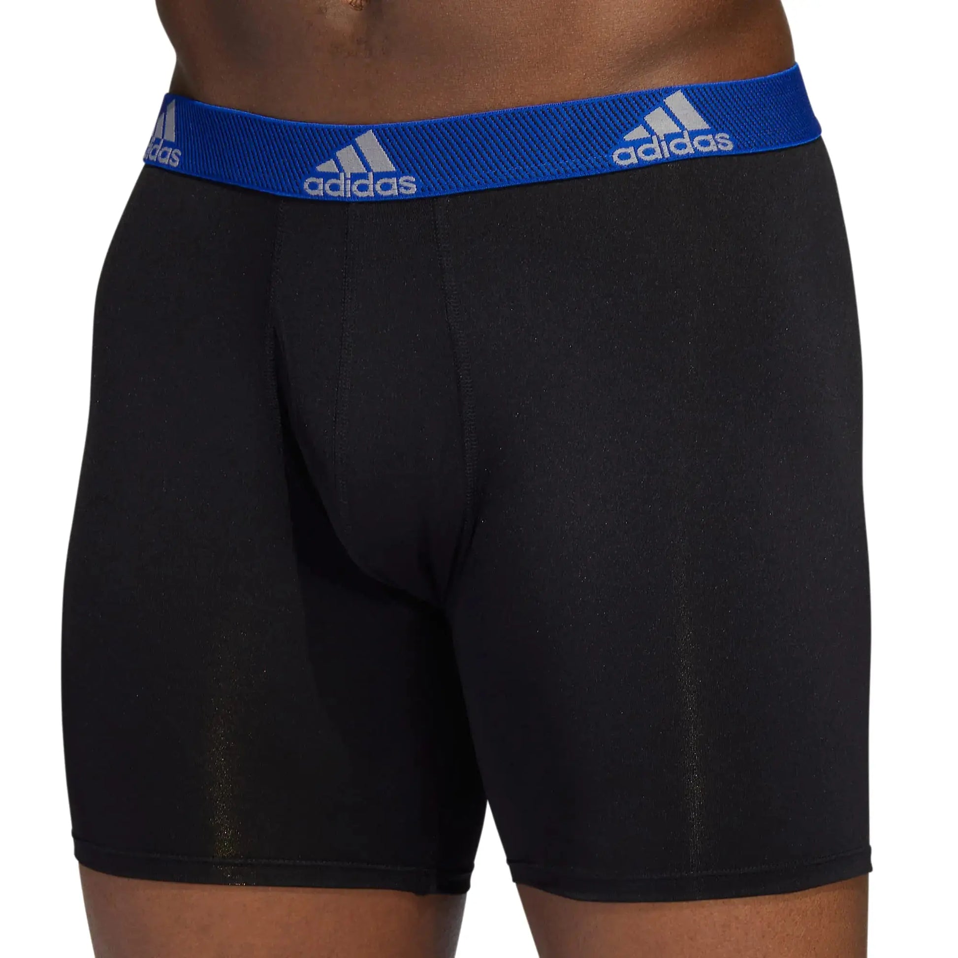 adidas Men's Athletic Fit Microfiber Boxer Brief Underwear (3 Pack) Medium Black/Team Royal Blue/Impact Yellow My Store
