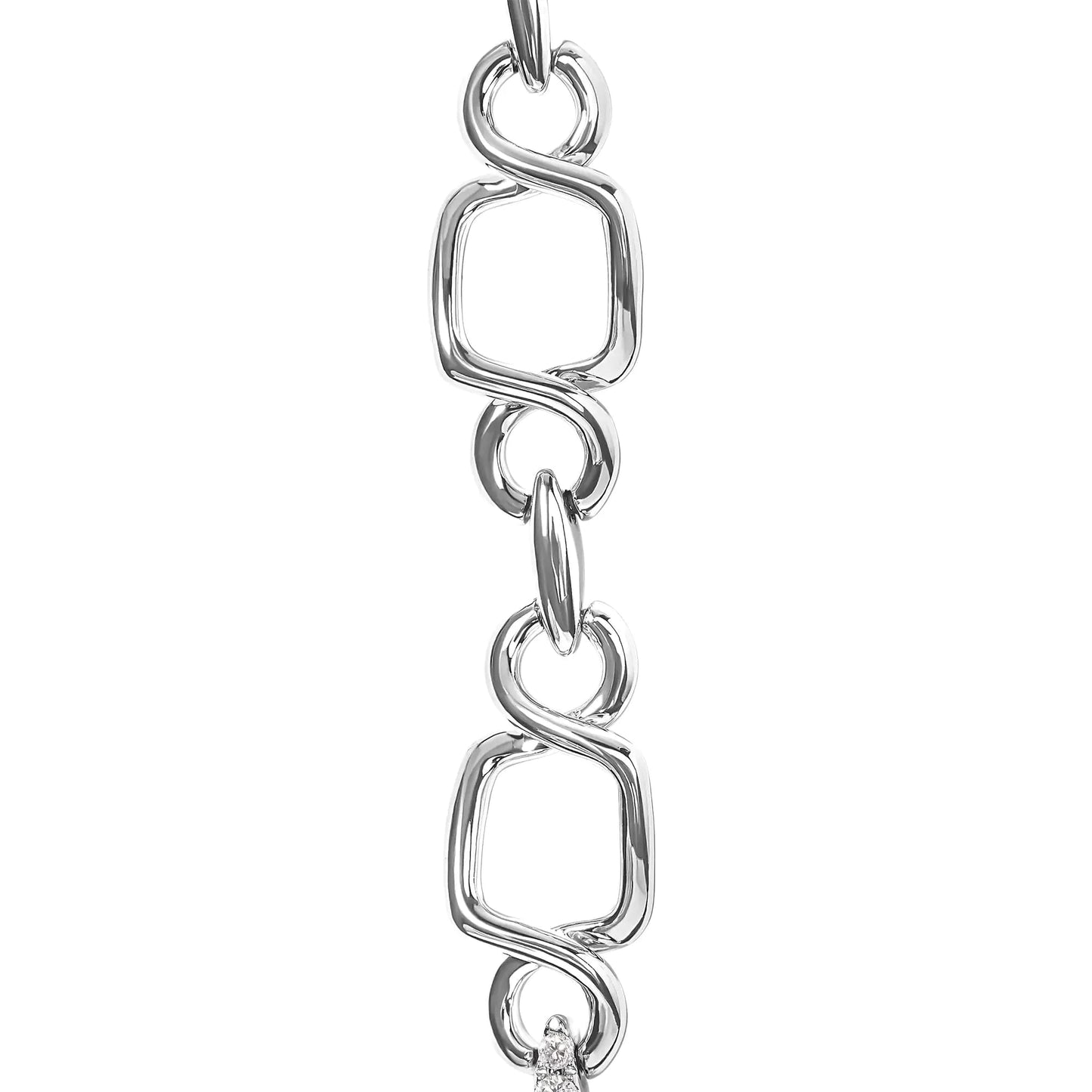 18K White Gold 5.00 Cttw Diamond "Duchess" Station and Link Collar Necklace (F-G Color, VS2-SI1 Clarity) - 17" Inches WEM Support (www.WEM.support)