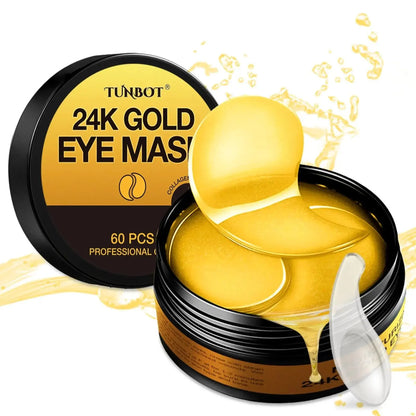 Tunbot Under Eye Patches - 60 Pieces - 24k Gold Eye Mask - Anti-Aging - Contains Collagen and Hyaluronic Acid - Removes Dark Circles, Puffiness and Wrinkles, Moisturizes - Home Beauty Chamomile My Store