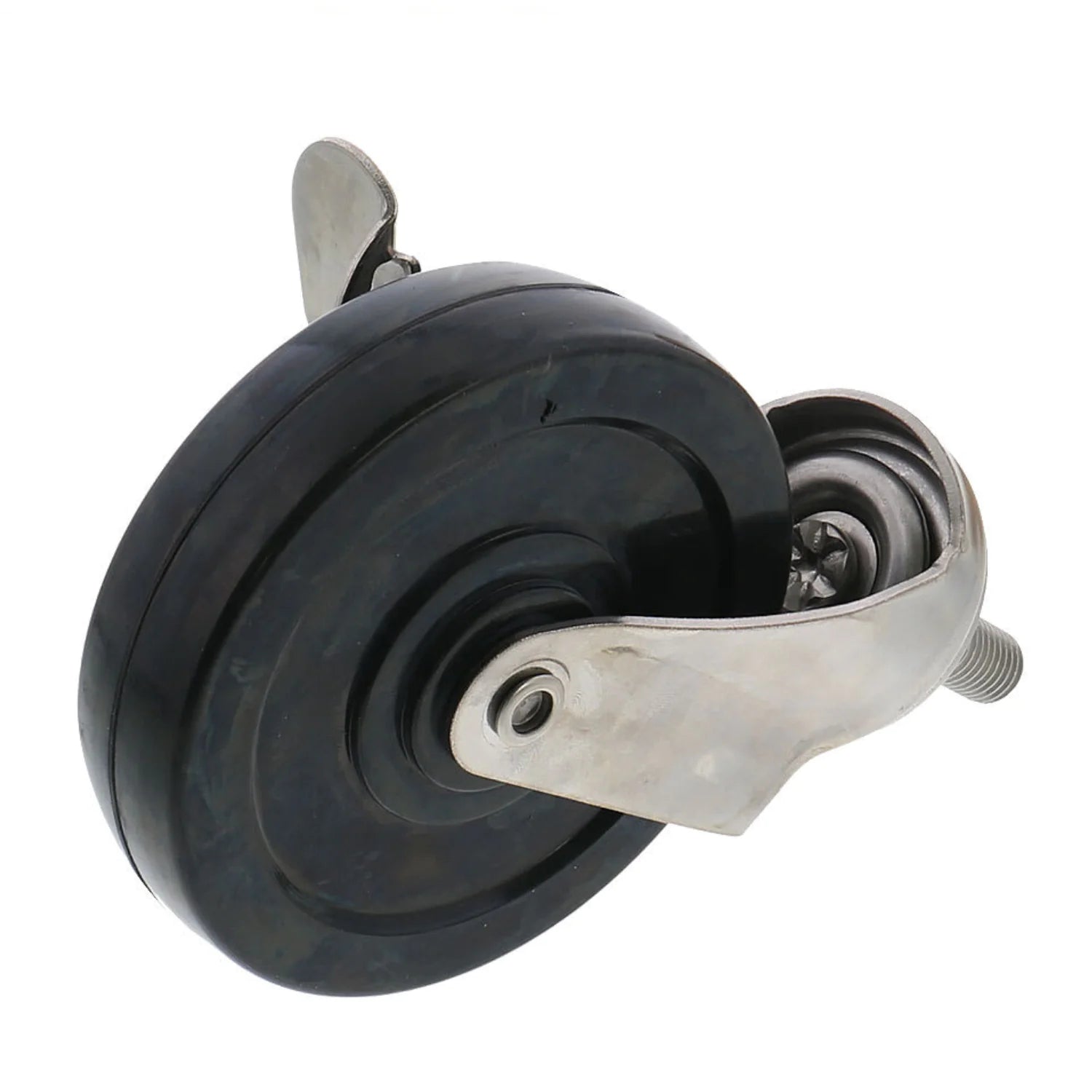 4x 3 Inch Rubber Casters Heavy Duty Safety Brake Wheels For Wire Shelving Rack WEM Support (www.WEM.support)