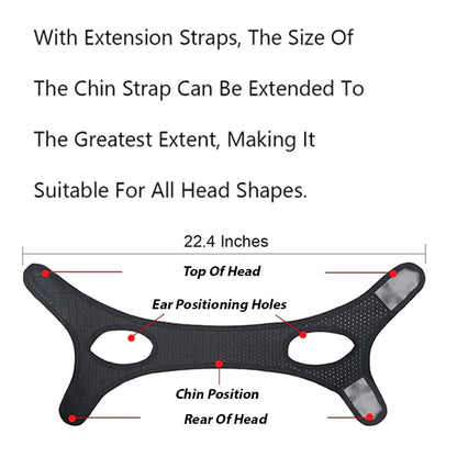 Anti Snoring Chin Strap Sleep Apnea Snore Stop Belt Snoreless Sleep Jaw Solution WEM Support (www.WEM.support)