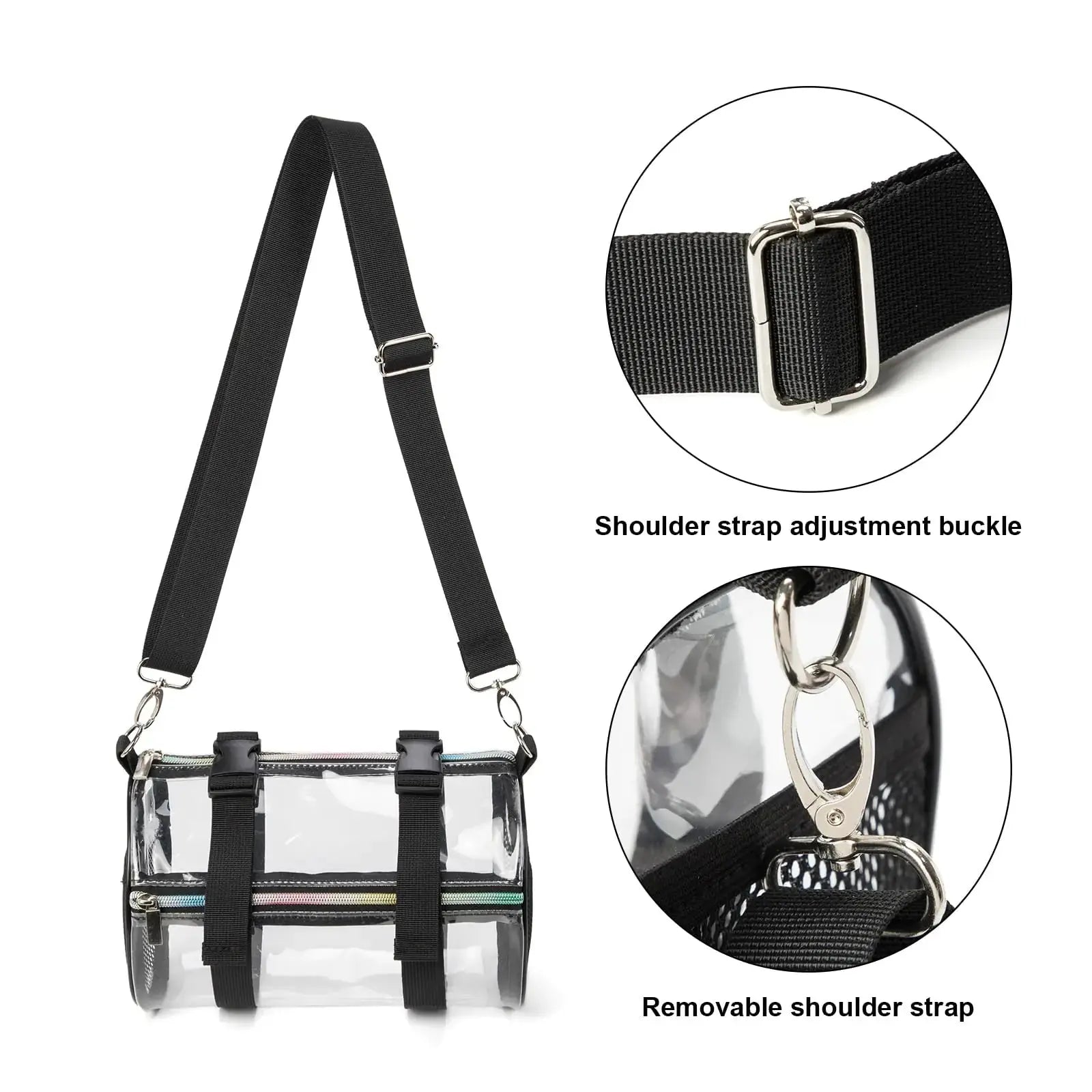 Clear Crossbody Purse Bag - Stadium Approved Concerts Bag Bucket Clear Bag 12"×12"×6" My Store